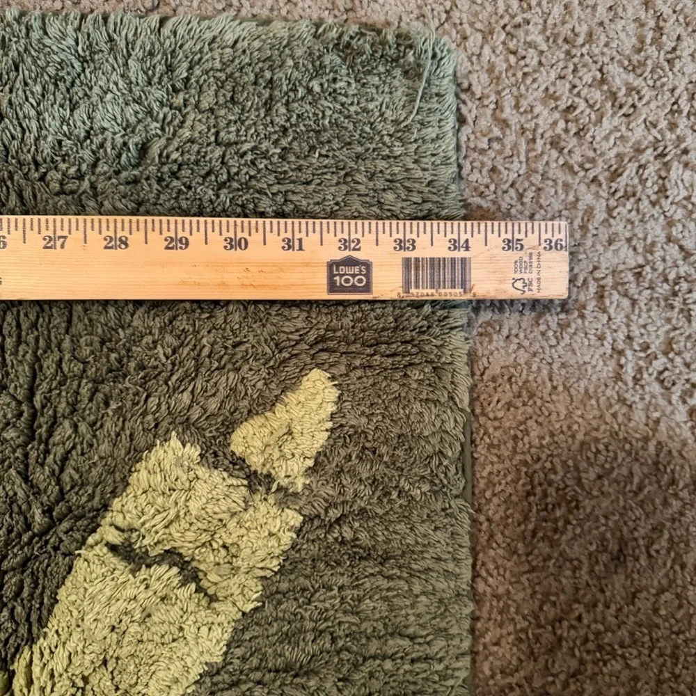 Dinosaur Bath Rug Kids Aqua Green Tufted Cotton Mat 20”x34” Pillowfort